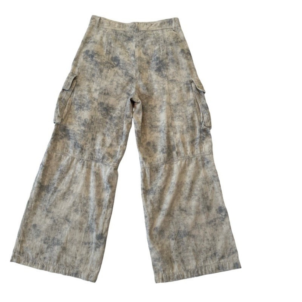 FREEMARKET Women's Cargo Pants Wide Leg Tie Dye Large Streetwear Y2K Artsy Boho - Picture 3 of 14
